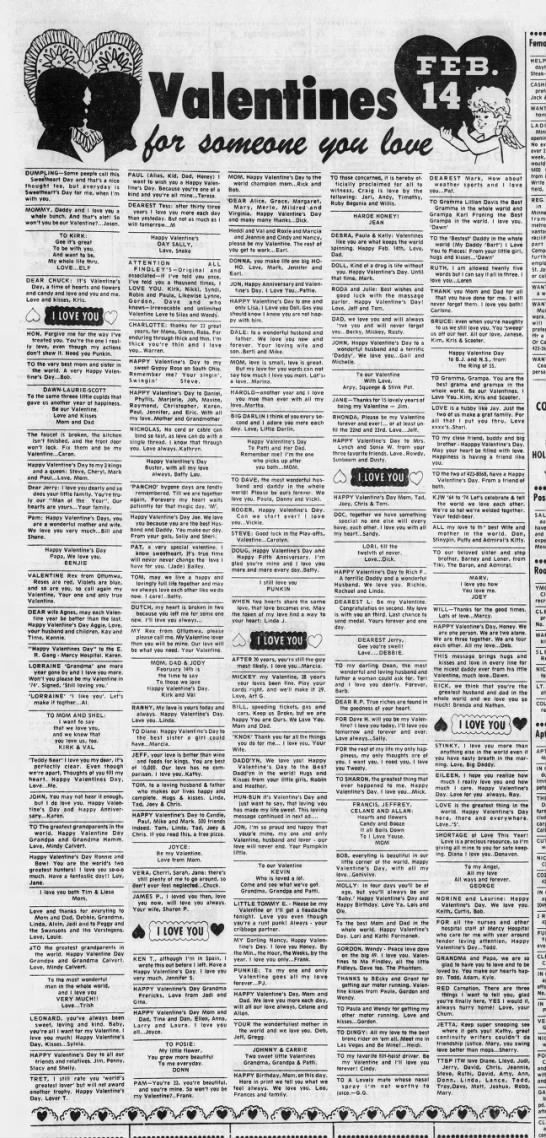 1974 valentine well wishes